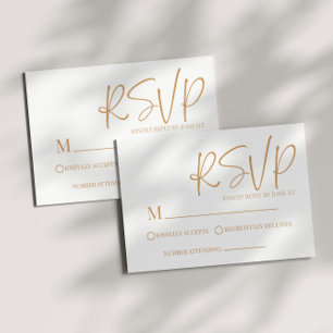 Placa RSVP de Casamento Simples Mínimo do Modern B