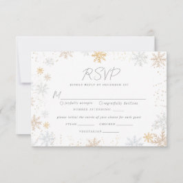Placa RSVP de Casamento Snowflakes com Escolha de 