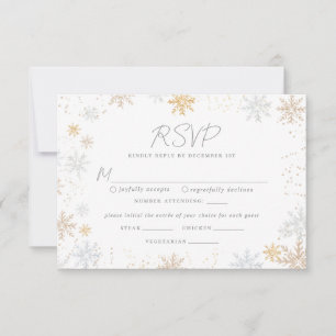 Placa RSVP de Casamento Snowflakes com Escolha de 