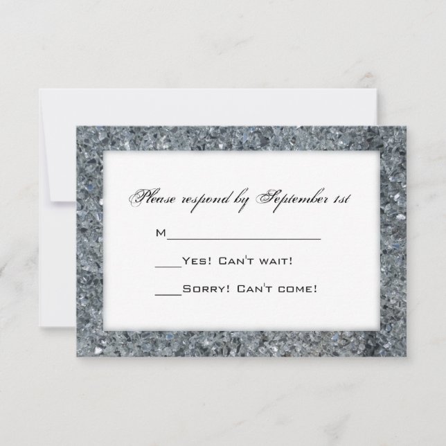 Placa RSVP de Casamento Sparkle Faux (Frente)