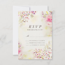 Placa RSVP de Casamento vintage de Boho Floral de 