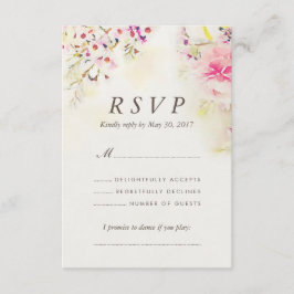 Placa RSVP de Casamento vintage de Boho Floral de