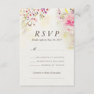Placa RSVP de Casamento vintage de Boho Floral de