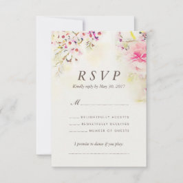 Placa RSVP de Casamento vintage de Boho Floral de 