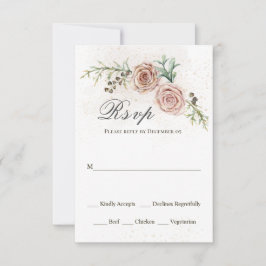 Placa RSVP de Casamento vintage Elegante Rosa Rose