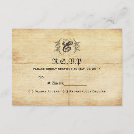 Placa RSVP de Casamento vintage Fairytale