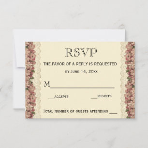 Placa RSVP de Casamento / Vintage Floral
