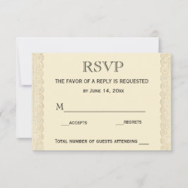 Placa RSVP de Cereja de Casamento de Vintage Lace