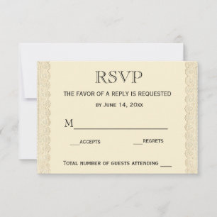 Placa RSVP de Cereja de Casamento de Vintage Lace