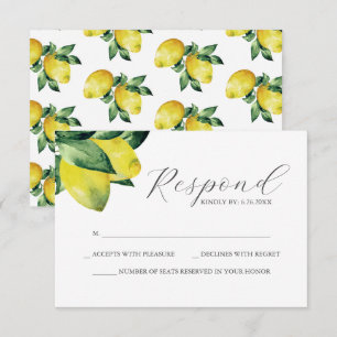 Placa RSVP de Chá de panela Lemon Themed