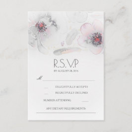 Placa RSVP de Cinza de Aquarela de Boho Floral