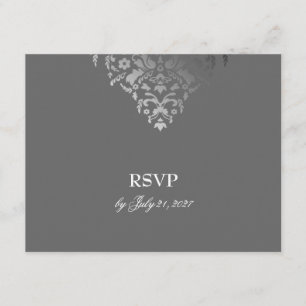 Placa RSVP de Cinza Storm Damask 311-Dazzling