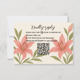 Placa RSVP de Código de Lily QR Lavish