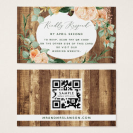 Placa RSVP de Código QR de Casamento Russo de Boho