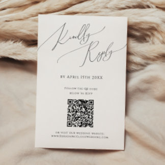 Placa RSVP de Código QR de Código de Script Minima