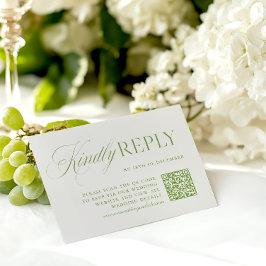 Placa RSVP de Código QR de Sage Verde e Beige Eleg