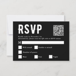 Placa RSVP de Código Qr de Verificação de Seleção 