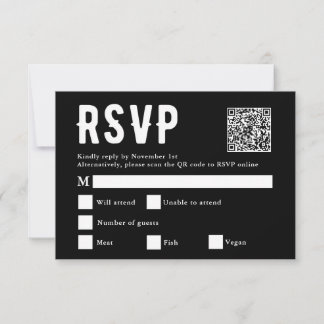 Placa RSVP de Código Qr de Verificação de Seleção 
