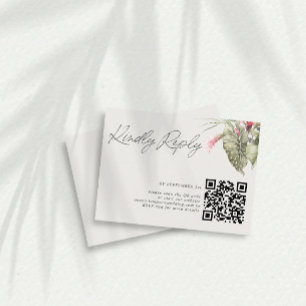 Placa RSVP de Código QR Tropical Floral Simples