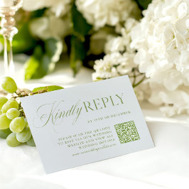 Placa RSVP de Código QR Verde e Azul do Sage Elega