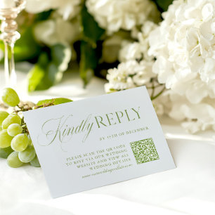 Placa RSVP de Código QR Verde e Azul do Sage Elega