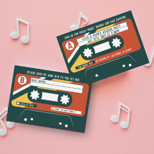 PLACA RSVP DE CONVITE DE CASSETTE