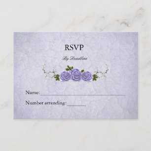 Placa RSVP de Convite para Rosas Lavandas