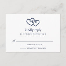 Placa RSVP de Corações Pontuados