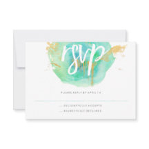 Placa RSVP de Cores d'Água do precioso