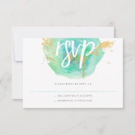 Placa RSVP de Cores d'Água do precioso
