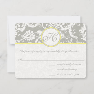 Placa RSVP de Damas Amarelas e Cinzas - Nuvem Prat