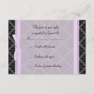 Placa RSVP de Damasco Rosa e Preto