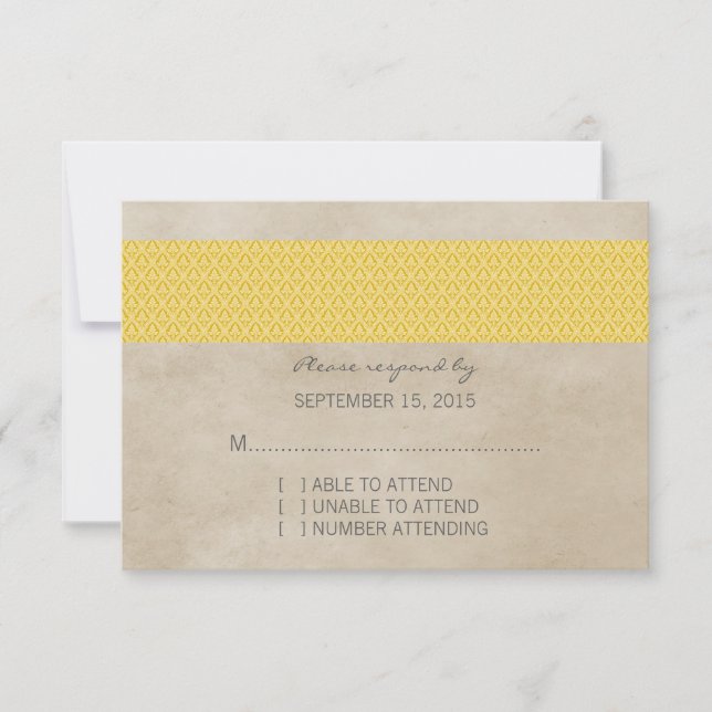Placa RSVP de Damasco Russo Amarelo (Frente)