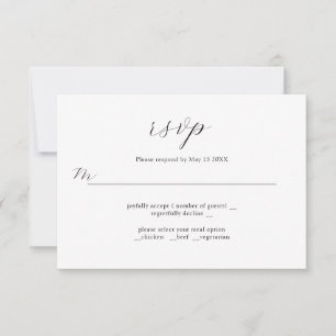 Placa RSVP de Design de Casamento Refinado para In