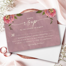 Placa RSVP de Escolha de Ramos de Casamento Rosa O