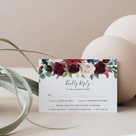 Placa RSVP de Escolha de Refeição de Bloom Radiant