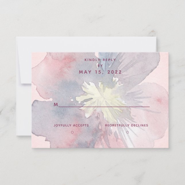 Placa RSVP de Escolha de Refeição de Casamento de  (Frente)