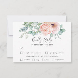 Placa RSVP de Escolha de Refeição de Casamento F