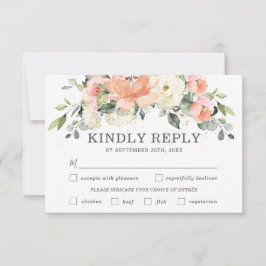 Placa RSVP de Escolha de Refeição de Casamento Flo
