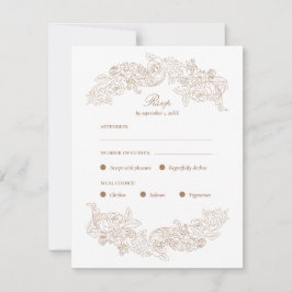 Placa RSVP de Escolha de Refeição do ouro Brown Ro