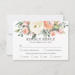Placa RSVP de Escolha de Renda de Casamento Floral