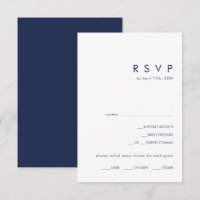Placa RSVP de Escolha do Menu Azul do Marinho Mini