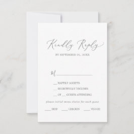 Placa RSVP de Escolha do Menu de Caligrafia de Pra