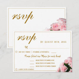 Placa RSVP de Escolha do Menu de Casamento Floral 