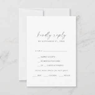 Placa RSVP de Escolha do Menu de Script do Modern
