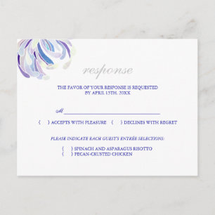 Placa RSVP de Escolha do Menu Floral Simples