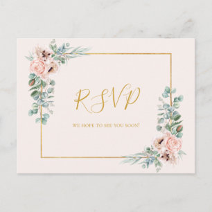 Placa RSVP de Escolha do Menu Pastel Floral do Blu