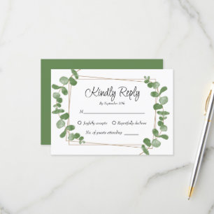 Placa RSVP de Eucalyptus Green - Sage Chic Green