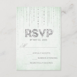 Placa RSVP de Exposição de Casamento da Mint e Sil