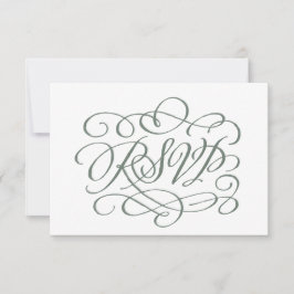Placa RSVP de Farinhas de Casamento de Caligrafia